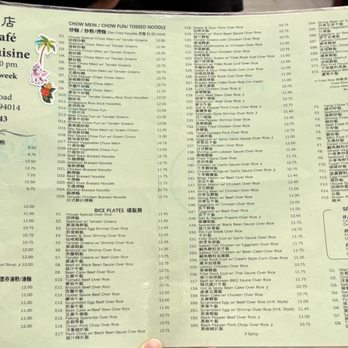 Suily's Cafe - Menu as of 03/25/2026 - Chinese Near Me - Daly City, California