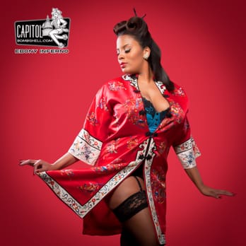 Bombshell Noir Boudoir Photography - Luigi found a way to make this vintage Chinese robe a bombshell piece! - Boudoir Photography Near Me - Boca Raton, Florida