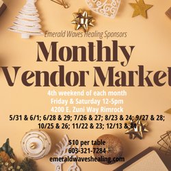 Monthly vendor, art and crafts markets