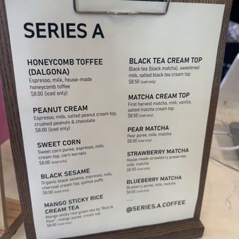 Series A Coffee - Menu - Coffee & Tea Near Me - Beverly Hills, California