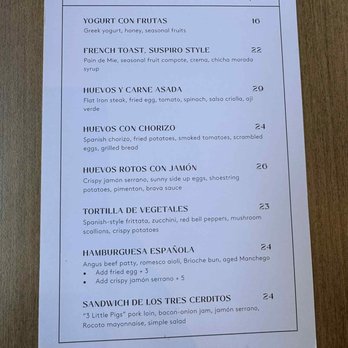 Suspiro - Brunch Menu - Spanish Near Me - San Jose, California Suspiro - Brunch Menu - Spanish Near Me - San Jose, California