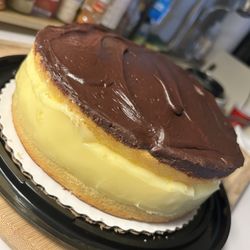 Geresbeck's - Huge Boston Cream cake. Rich and thick.
