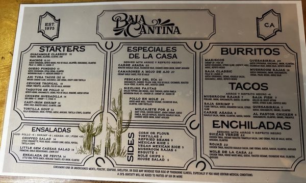 Menu photo 4 Baja Cantina Marina Del Rey, CA Menu photo 4 Baja Cantina Marina Del Rey, CA