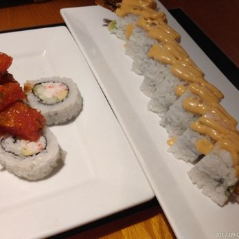 Sushi San - Mountain Roll on the left, and a new one I dont remember but it was very good!! As you can see these are nothing small. - Japanese Near Me - Gilbert, Arizona Sushi San - Mountain Roll on the left, and a new one I dont remember but it was very good!! As you can see these are nothing small. - Japanese Near Me - Gilbert, Arizona
