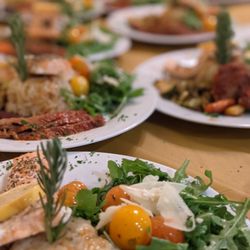 Private Chef Services- Orange County - Salmon, tri-tip, arugula salad, roasted vegetables