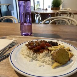 MANOR - Chicken paprika and samples of other foods.  Excellent!!!!!