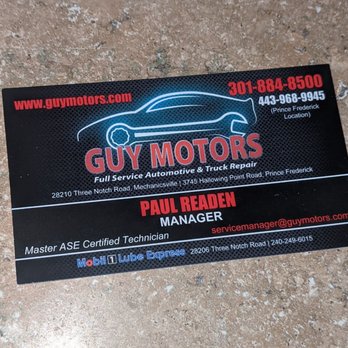 Guy Motors - Auto Repair Near Me - Mechanicsville, Maryland