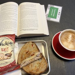 My lunch and latte! My lunch and latte!