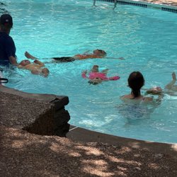 My two kiddos floating to save their lives.