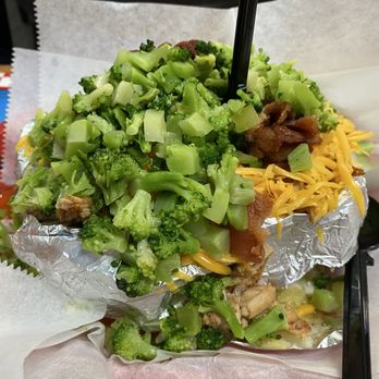 The Burger Barn - Chicken baked potato added broccoli - Burgers Near Me - Rosenberg, Texas The Burger Barn - Chicken baked potato added broccoli - Burgers Near Me - Rosenberg, Texas