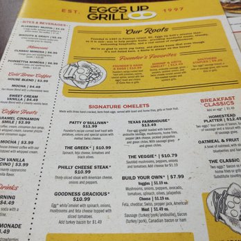 Eggs Up Grill - Augusta St - Menu - Breakfast & Brunch Near Me - Greenville, South Carolina Eggs Up Grill - Augusta St - Menu - Breakfast & Brunch Near Me - Greenville, South Carolina
