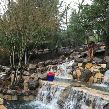 5 Star Pool Plaster - Beautiful manmade waterfall of boulders and flagstone. - Swimming Pools Near Me 5 Star Pool Plaster - Beautiful manmade waterfall of boulders and flagstone. - Swimming Pools Near Me
