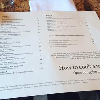 How to Cook a Wolf - Menu on 8/29/2015, keep in mind the menu changes! - Italian Near Me - Seattle, Washington