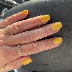 New Image Nail Salon - Gel manicure with sunny yellow for summer!!
