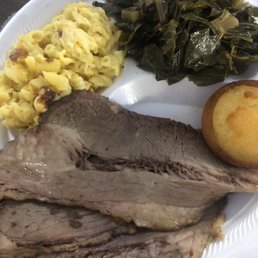 Brisket, Mac and Cheese, Greens, Cornbread. Yum. Brisket, Mac and Cheese, Greens, Cornbread. Yum.