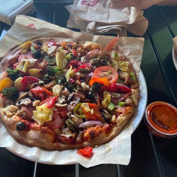 MOD Pizza - 11 inch mod pizza with everything 'cept corn and pineapple. - Pizza Near Me - Valencia, California MOD Pizza - 11 inch mod pizza with everything 'cept corn and pineapple. - Pizza Near Me - Valencia, California