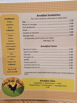Menu photo 4 Lucy Kat's Diner Roanoke, VA