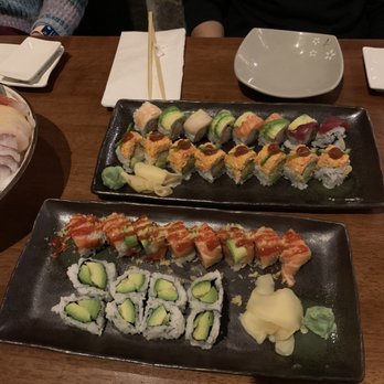 Hayashi Japanese Restaurant - Rainbow Roll Avocado Roll Crazy David Roll - Sushi Bars Near Me - Raleigh, North Carolina