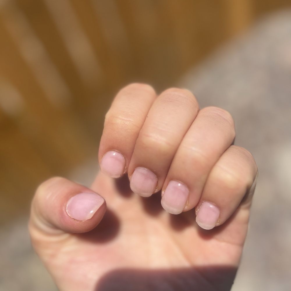 SNS dip manicure #59, thought it was going to be more pink and less "clear". Overall satisfied.