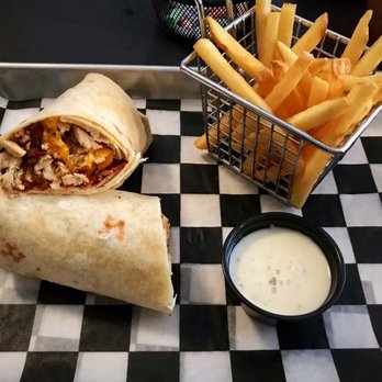 Salem Street Pub - Grilled chicken ranch wrap (ranch on the side) - tons of chicken and super good! - American Near Me - Apex, North Carolina Salem Street Pub - Grilled chicken ranch wrap (ranch on the side) - tons of chicken and super good! - American Near Me - Apex, North Carolina