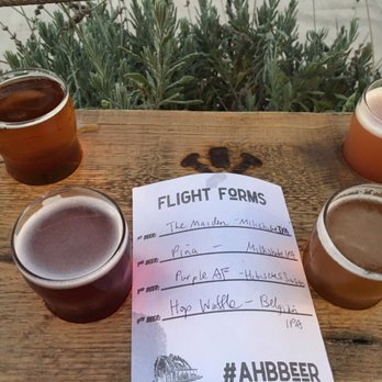 Angry Horse Brewing - Left to right - hop waffle, purple AF, pina, the maiden - Brewpubs Near Me - Montebello, California Angry Horse Brewing - Left to right - hop waffle, purple AF, pina, the maiden - Brewpubs Near Me - Montebello, California