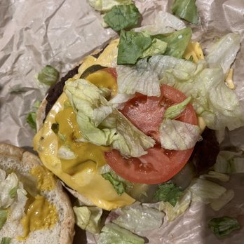 Burger King - a hamburger with lettuce, tomato, and cheese - Fast Food Near Me - Northborough, Massachusetts