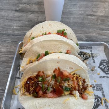 Crave Hot Dogs & BBQ - Beef, pork, and chicken tacos. YUM! - Barbeque Near Me - Bryant, Arkansas Crave Hot Dogs & BBQ - Beef, pork, and chicken tacos. YUM! - Barbeque Near Me - Bryant, Arkansas