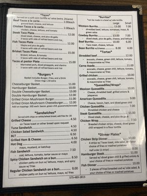 Menu photo 2 Zayra's Cafe Springer, NM