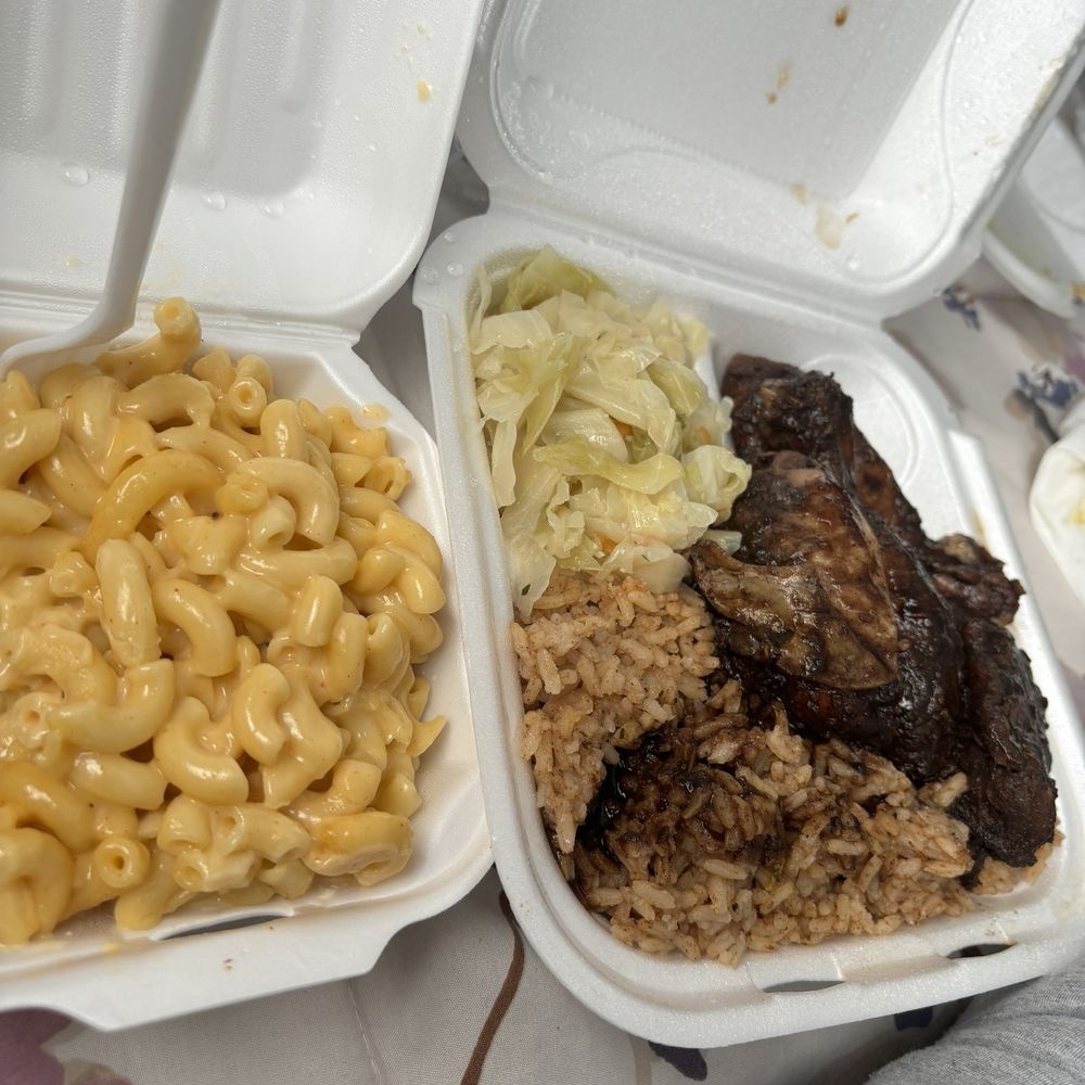 Everything irie jamaican restaurant - Jerk chicken, rice & peas, cabbage, and mac & cheese. - Caribbean Near Me - Forest Park, Georgia Everything irie jamaican restaurant - Jerk chicken, rice & peas, cabbage, and mac & cheese. - Caribbean Near Me - Forest Park, Georgia