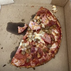 Small/all meat/no cheese.......with cheese pizza.