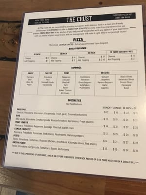 Menu photo 8 The Crust Pizza Naples, FL