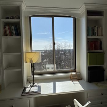 Window Decor - Home office with window blind all the way up - Shades & Blinds Near Me - Fairfax, Virginia