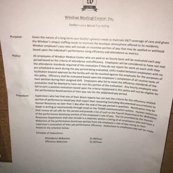 Windsor Medical Center - They doc nurses pay $1 per hour if they call in. Messed up. Just leaving this here.