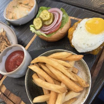 Aqimero by Chef Richard Sandoval - Aqimero Brunch Burger* ** - Latin American Near Me - Philadelphia, Pennsylvania