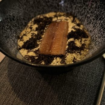 River Twice - Sushi rice, topped with Potato Hollandaise, smoked eel, and Perigord truffle. - New American Near Me - Philadelphia, Pennsylvania