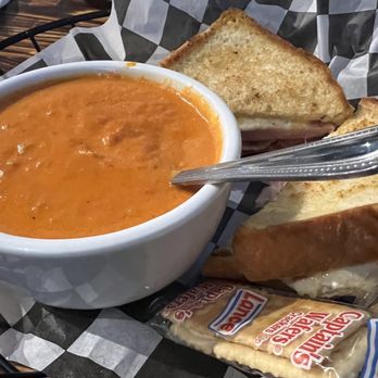 Ed’s Tavern LKN - My ham and pimento cheese sandwich with the tomato bisque - delicious! - Salad Near Me - Cornelius, North Carolina Ed’s Tavern LKN - My ham and pimento cheese sandwich with the tomato bisque - delicious! - Salad Near Me - Cornelius, North Carolina