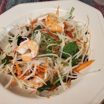Huong Tra - Spicy papaya salad needed hot sauce otherwise it was flavorless. Shrimp was grainy didnt taste fresh. - Vietnamese Near Me - Richmond, California