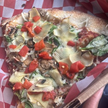 Bricks & Barley Pizza - Panama City Beach - Vegan Cheese , artichoke roasted red peppers & mushrooms - Pizza Near Me - Panama City Beach, Florida Bricks & Barley Pizza - Panama City Beach - Vegan Cheese , artichoke roasted red peppers & mushrooms - Pizza Near Me - Panama City Beach, Florida