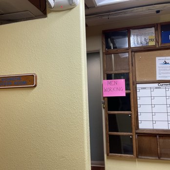 Cabrillo Fitness - Women's Locker room, pink sign that does not state MALE worker inside - Gyms Near Me - Aptos, California Cabrillo Fitness - Women's Locker room, pink sign that does not state MALE worker inside - Gyms Near Me - Aptos, California