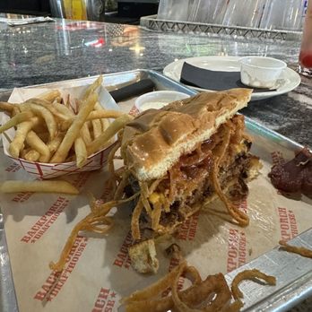 Backporch Drafthouse - The legend burger - American Near Me - Lawton, Oklahoma