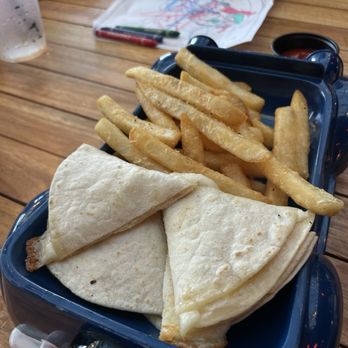 The Crouching Lion - Kids quesadilla in the car plate - Beer Bar Near Me - Kaaawa, Hawaii