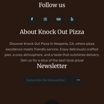 Knockout Pizza - Manager said this isn't their site & they don't set the price. But confirmed address & phone # with me. So.... Whose site is this then? - Pizza Near Me - Hesperia, California