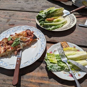 Bunnie’s Pizza - Sausage lunch pizza, Caesar salad - Pizza Near Me - Ridgefield, Washington