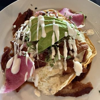 Savory Cafe - Huevos rancheros with bacon add-on - Breakfast & Brunch Near Me - Woodland, California Savory Cafe - Huevos rancheros with bacon add-on - Breakfast & Brunch Near Me - Woodland, California