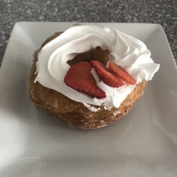 Mr Donuts - Croissant Donut w Nutella on the inside and fresh whipped cream and strawberries on top. Bomb. - Donuts Near Me - Lone Tree, Colorado