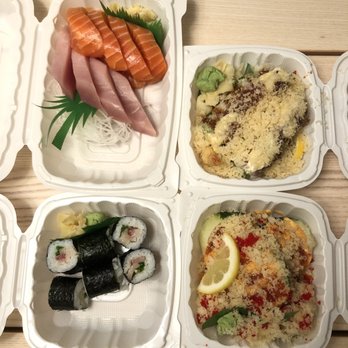 Sushi Mura - Snow Village Roll, Crazy Rabbit Roll, Negihama Roll, and Salmon and Tuna Shashimi - Japanese Near Me - Vancouver, British Columbia Sushi Mura - Snow Village Roll, Crazy Rabbit Roll, Negihama Roll, and Salmon and Tuna Shashimi - Japanese Near Me - Vancouver, British Columbia