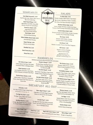 Menu photo 1 The Observation Deck North Canton, OH