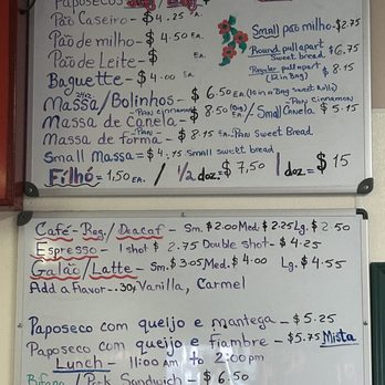 Corvelos Portuguese Bakery - Menu 10/26/23 - Bakeries Near Me - Turlock, California