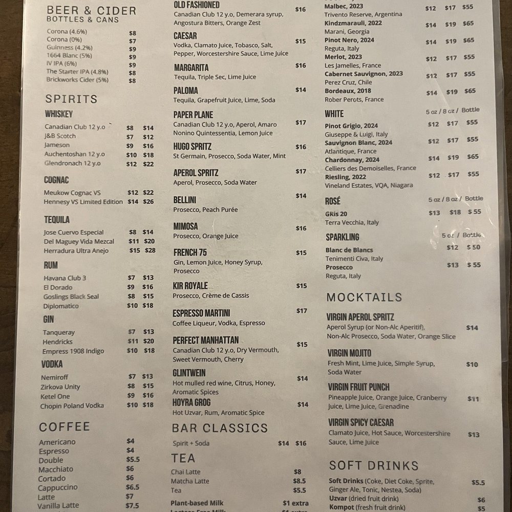Hoyra - Bar menu - Ukrainian Near Me - Toronto, Ontario Hoyra - Bar menu - Ukrainian Near Me - Toronto, Ontario