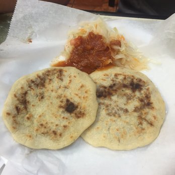 Sofia's Pupuseria - Two bean and cheese pupusas with cabbage. Yum! - Salvadoran Near Me - Arlington, Virginia Sofia's Pupuseria - Two bean and cheese pupusas with cabbage. Yum! - Salvadoran Near Me - Arlington, Virginia